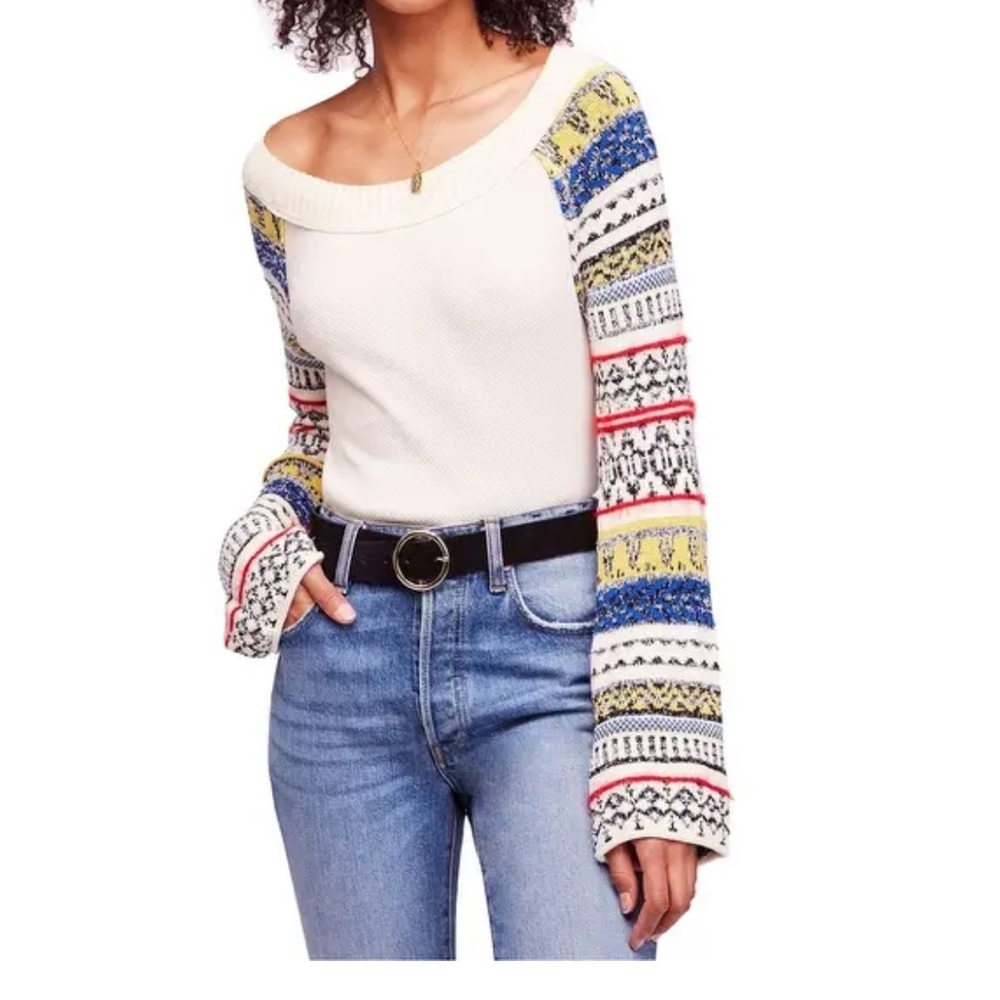 Free People Womens Fairground Thermal Blouse